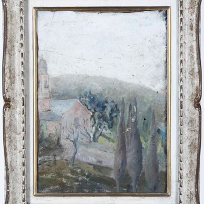 Riccardo Gardella (1909 - 1986) Veduta di Campagna con Chiesa