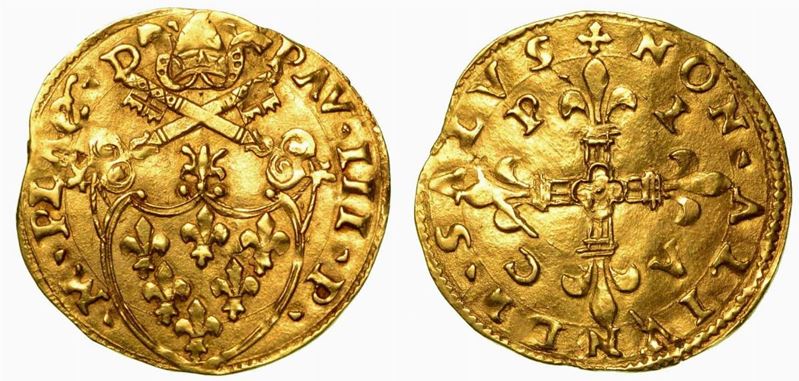 PIACENZA. Paolo III, 1534-1549. Scudo d'oro.  - Auction Numismatics - Cambi Casa d'Aste