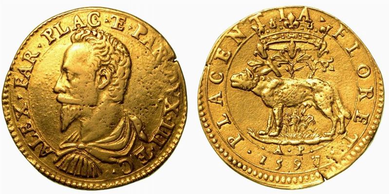 PIACENZA. Alessandro Farnese, 1586-1591. Quadrupla 1597 (data postuma).  - Auction Numismatics - Cambi Casa d'Aste