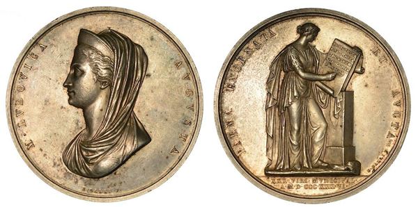 MARIA LUIGIA D'AUSTRIA, 1815-1847. LE BECCHERIE DI PARMA. Medaglia in argento 1836.