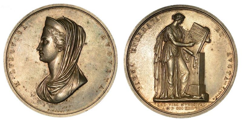MARIA LUIGIA D'AUSTRIA, 1815-1847. LE BECCHERIE DI PARMA. Medaglia in argento 1836.  - Asta Numismatica - Cambi Casa d'Aste