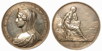 Maria Luigia D'austria, 1815-1847. Strada da Borgo S. Donnino ai Bagni di Tabiano. Medaglia in Ar...
