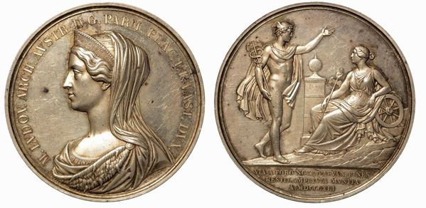 MARIA LUIGIA D'AUSTRIA, 1815-1847. STRADA DELLA CISA. Medaglia in argento 1841.