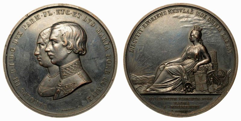 PARMA. INGRESSO DI CARLO III DI BORBONE, 1849-1854. Medaglia in bronzo 1849.  - Auction Numismatics - Cambi Casa d'Aste