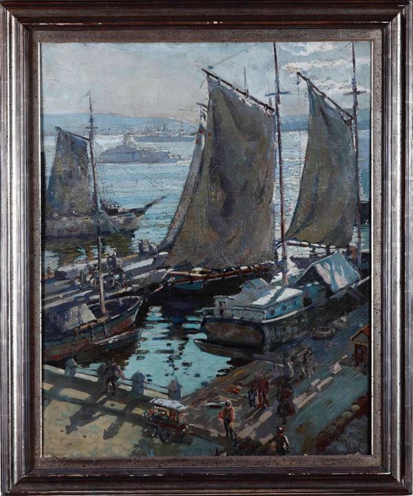 Pittore del XIX-XX secolo Imbarcazioni