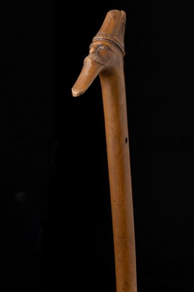 Bastone Monossile in Legno D'olivo. Grecia, Corfù, Inizio XX Secolo