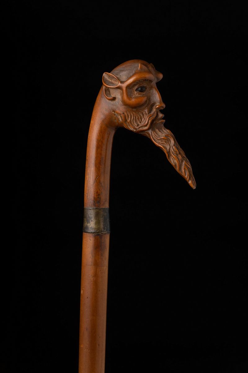 Bastone Monossile in Legno. Italia, Fine XIX Secolo