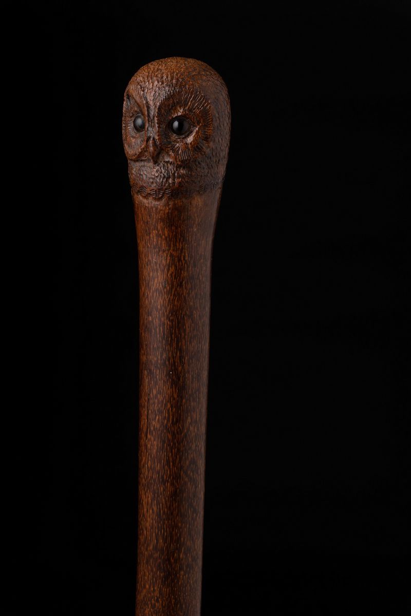 Bastone di Arte Popolare Monossile in Legno di Palma. Usa, 1880 Ca.