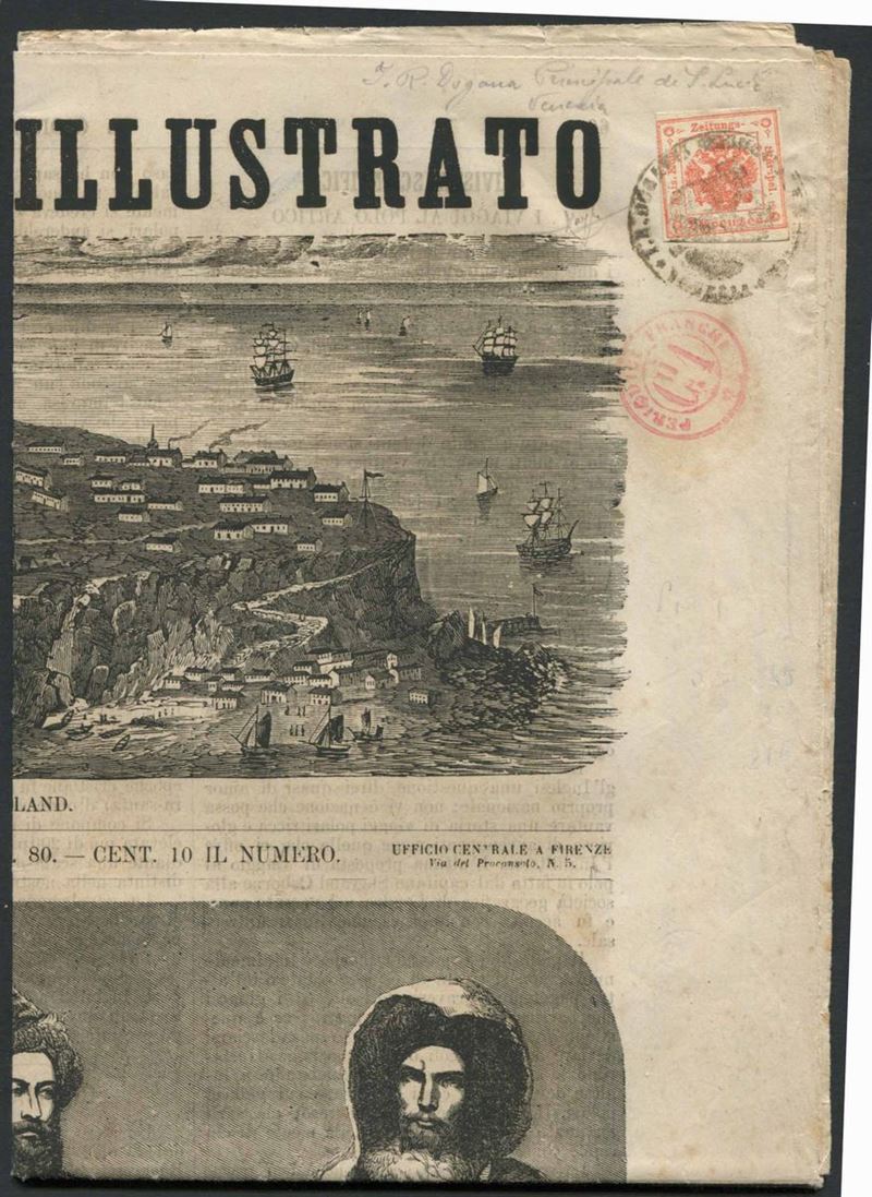 LOMBARDO VENETO. GIORNALE COMPLETO “IL GIORNALE ILLUSTRATO” DEL 10 MARZO 1866.  - Auction Philately - Cambi Casa d'Aste