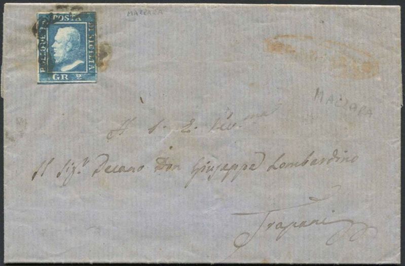 1859, SICILIA. LETTERA DA MAZARA PER TRAPANI DEL 13 APRILE 1860.  - Auction Philately - Cambi Casa d'Aste