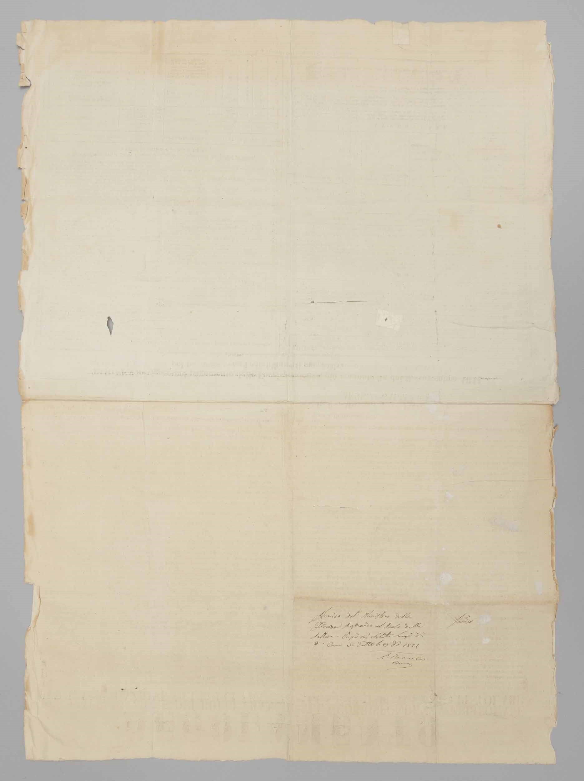 1851, Regolamento “per L’applicazione dei Bolli Franchi alla Corrispondenza Epistolare”