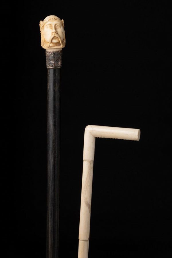 Due bastoni da passeggio. Inghilterra, fine XIX secolo