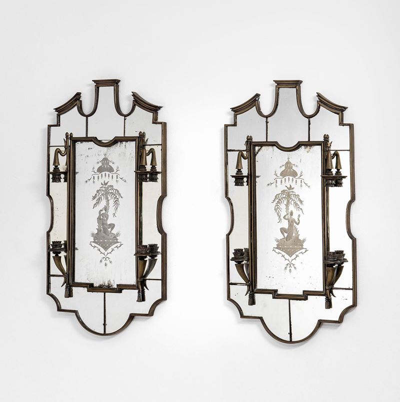 Michele Marelli - Gruppo il Labirinto : Due specchi luminosi  - Asta Fine Design - I - Cambi Casa d'Aste