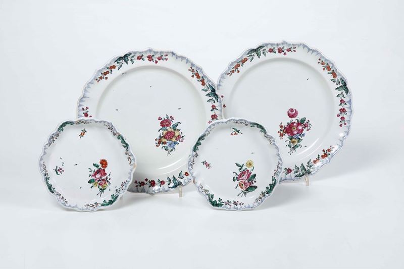 Coppia di piatti e sottobottiglie  Nove, Manifattura G.M. Baccini, 1770-1790  - Asta Ceramiche | Cambi Time - I - Cambi Casa d'Aste
