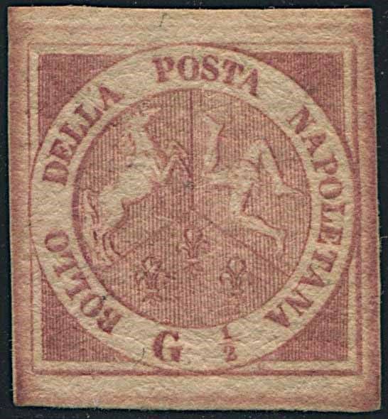 REGNO DI NAPOLI. 1/2 GR. ROSA CHIARO (S.1) DEL 1858.  - Asta Filatelia - Cambi Casa d'Aste