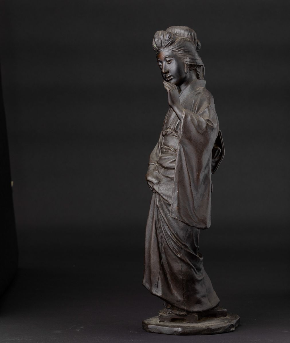 Figura di Geisha in Bronzo, Giappone, XX Secolo
