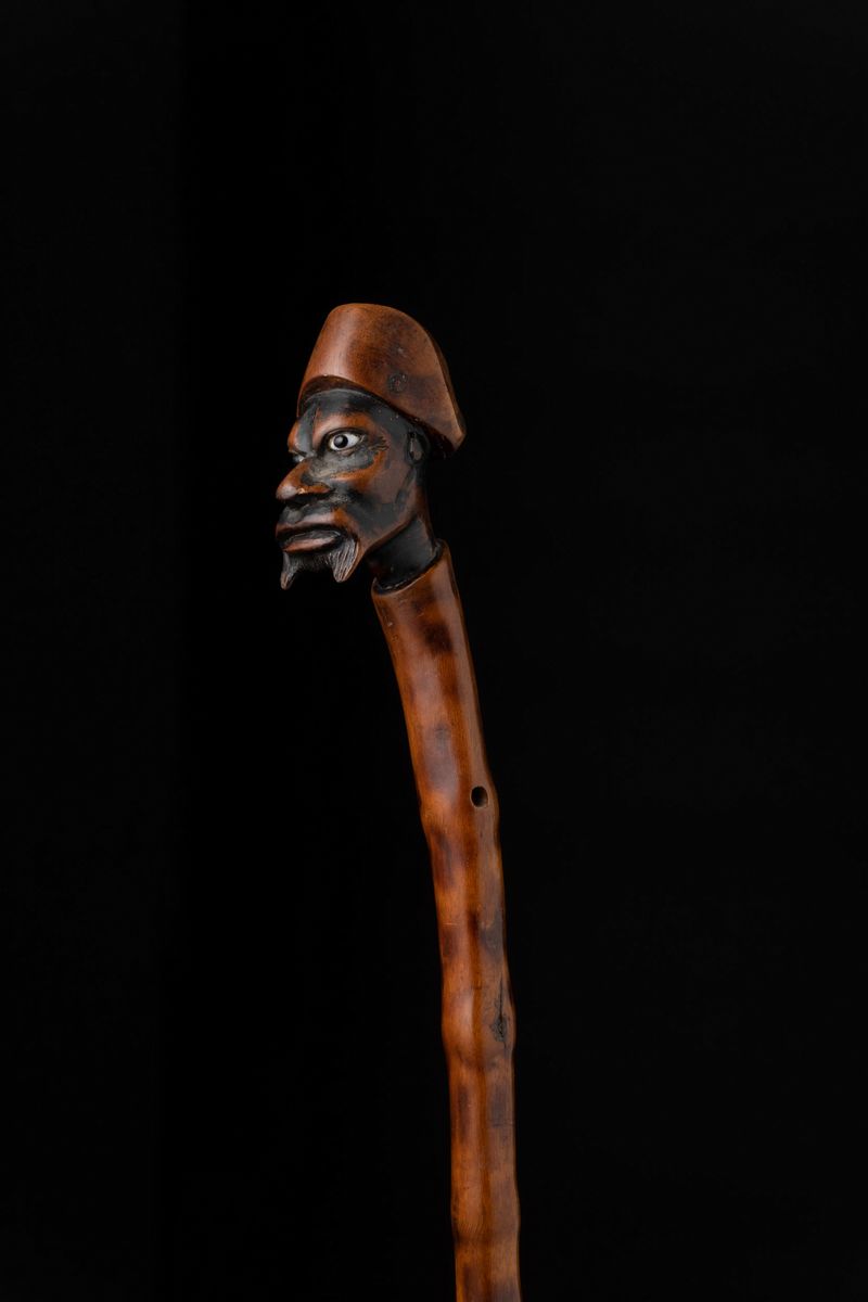 Bastone di Arte Popolare Monossile in Bosso. Francia, Fine XIX Secolo