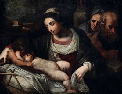 Scuola del XVII Secolo Sacra Famiglia con San Giovannino