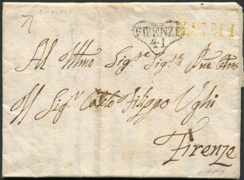 TOSCANA. LETTERA DA NAPOLI PER FIRENZE DEL 5 OTTOBRE 1767.  - Auction Philately - Cambi Casa d'Aste