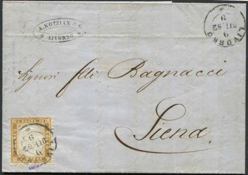 1862, REGNO D’ITALIA, 10 CENTESIMI DENTELLATO (S.1)  - Asta Filatelia - Cambi Casa d'Aste