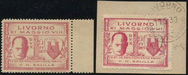 1930, EMISSIONI LOCALI, LIVORNO.
