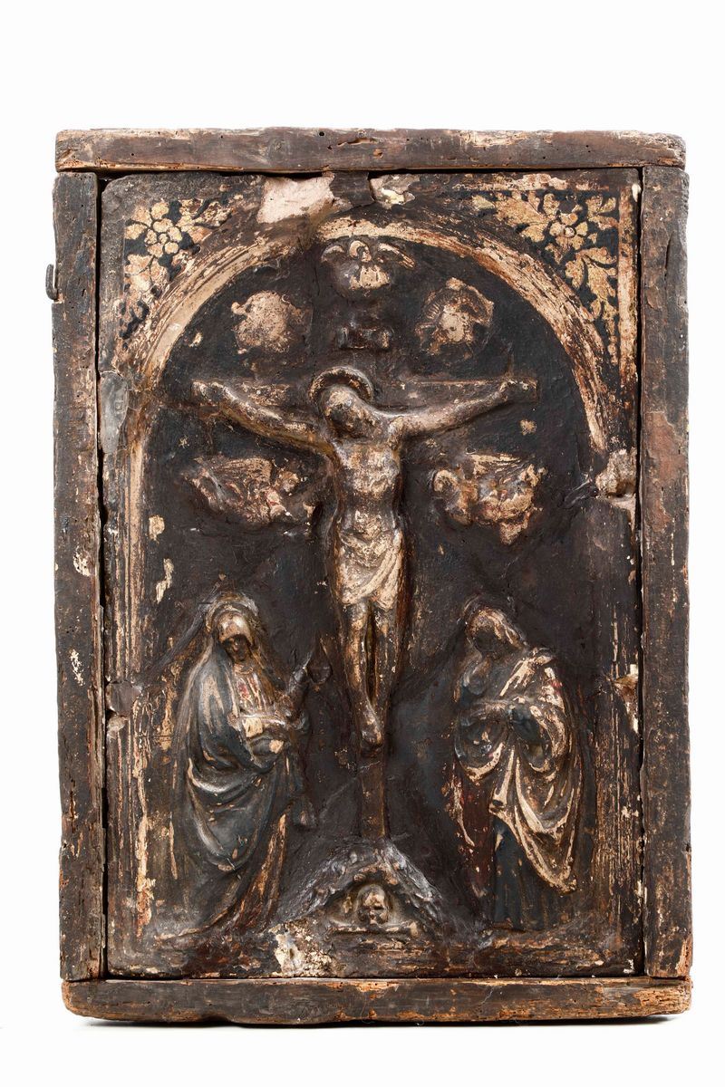 Formella in stucco patinato raffigurante Crocifissione. XIX secolo  - Auction Sculptures and Works of Art | Cambi Time - I - Cambi Casa d'Aste