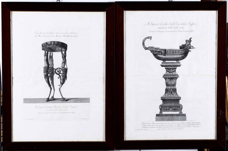 Lotto di due incisioni da Giovanni Battista Piranesi. In cornici  - Asta Una Proprietà Lombarda | Cambi Time - Cambi Casa d'Aste