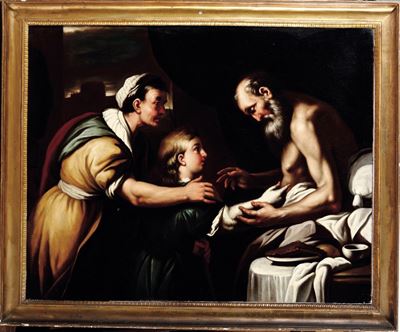 Scuola Napoletana del XVII Secolo Abramo e Isacco
