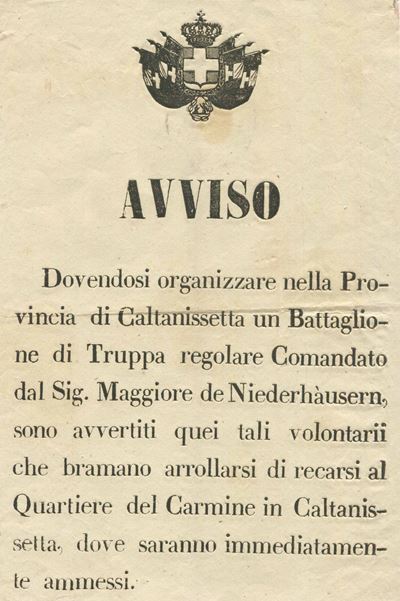 Risorgimento, Volantino Pubblicato e Distribuito in Sicilia