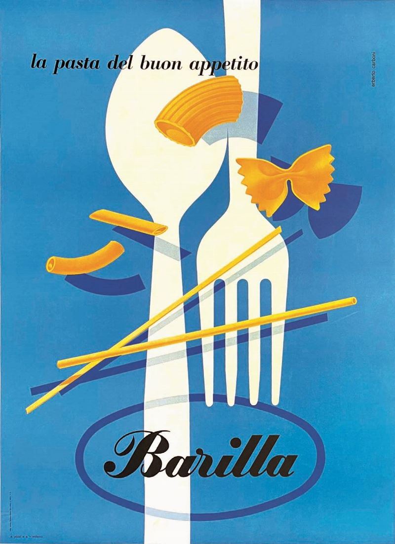 Erberto Carboni : Erberto Carboni (1899 – 1984) LA PASTA DEL BUON APPETITO BARILLA  - Auction Posters | Cambi Time - I - Cambi Casa d'Aste