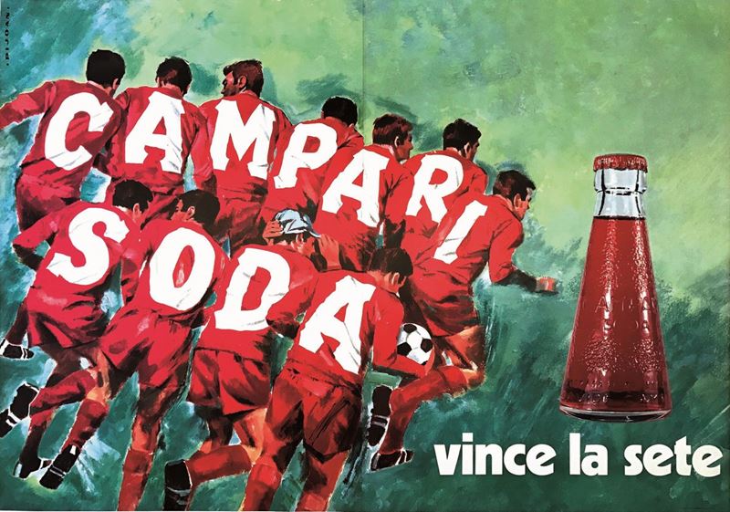 Pijoan : CAMPARI SODA VINCE LA SETE  - Auction Vintage Posters - Cambi Casa d'Aste
