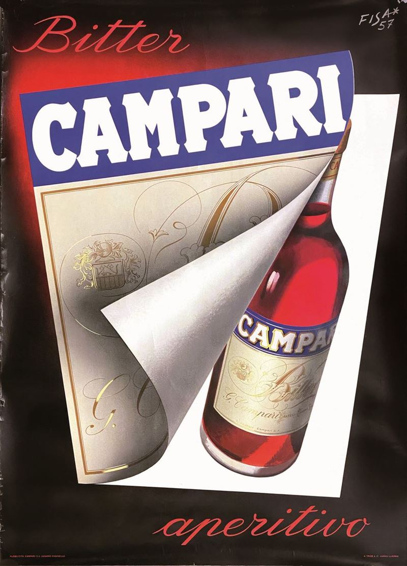 Carlo Fisanotti Fisa : Campari l’Aperitif  - Auction Vintage Posters - Cambi Casa d'Aste