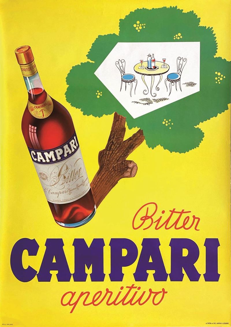 Rolli : Bitter Campari l’Aperitivo Giallo  - Auction Vintage Posters - Cambi Casa d'Aste