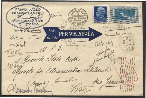 1930/31, REGNO D’ITALIA, ITALO BALBO - CROCIERA ATLANTICA ITALIA-BRASILE.
