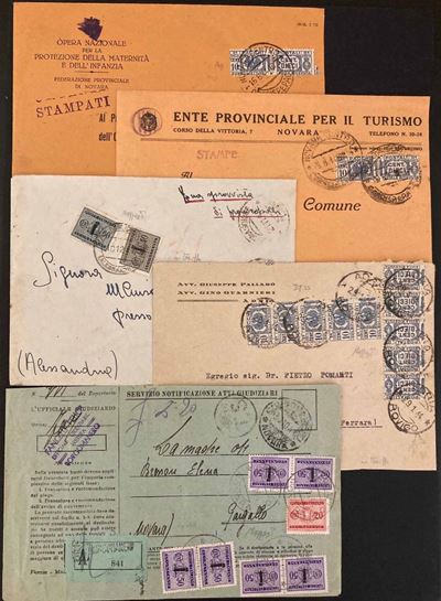 1944, Segnatasse, Affrancature D’emergenza, Cinque Buste.