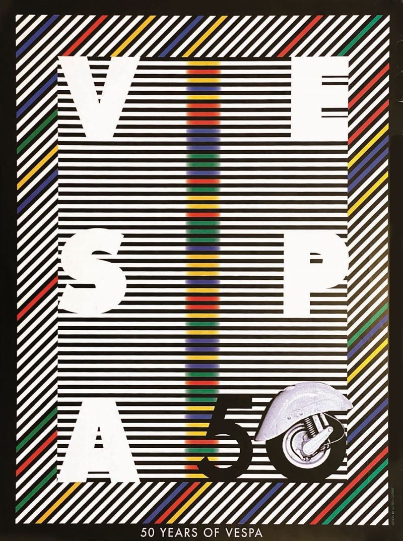 Milton Glaser : Milton Glaser (1929-2020) 50 YEARS OF VESPA  - Auction Posters | Cambi Time - I - Cambi Casa d'Aste