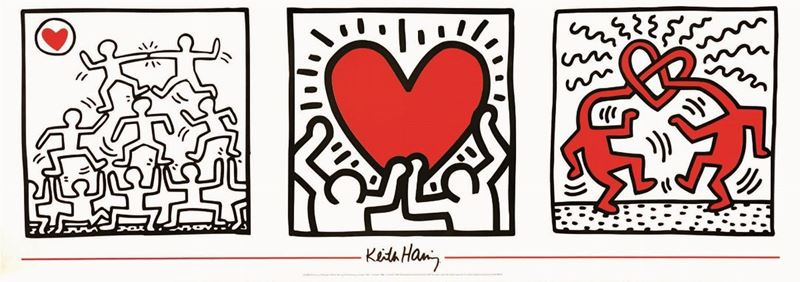 Keith Haring : Keith Haring (1958-1990) (UNTITLED)  - Auction Posters | Cambi Time - I - Cambi Casa d'Aste