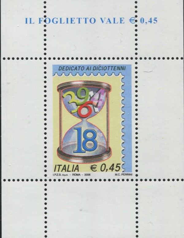 2006, REPUBBLICA ITALIANA, FOGLIETTO DICIOTTENNI.