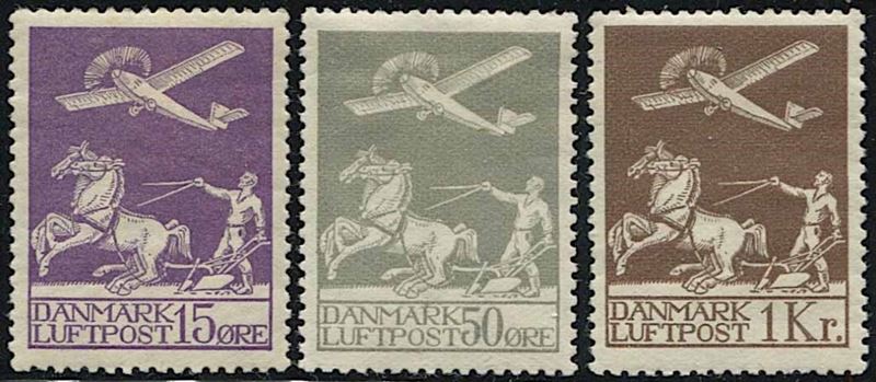 1925/1929, Danimarca. P.A., Aereo in Volo.  - Asta Filatelia - Cambi Casa d'Aste