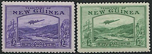 1935, NEW GUINEA, £2 AND £5 (S.G. 204/205)