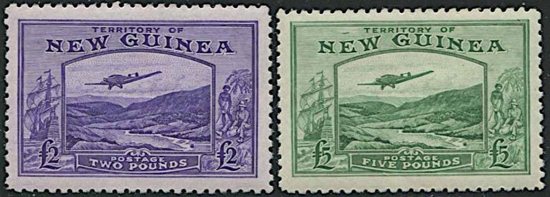 1935, NEW GUINEA, £2 AND £5 (S.G. 204/205)  - Auction Philately - Cambi Casa d'Aste