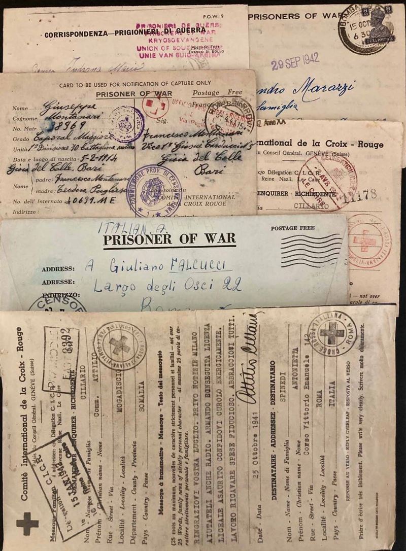 1941/44, P.O.W., UNA SERIE DI LETTERE O DOCUMENTI DA PRIGIONIERI DI GUERRA.  - Auction Philately - Cambi Casa d'Aste