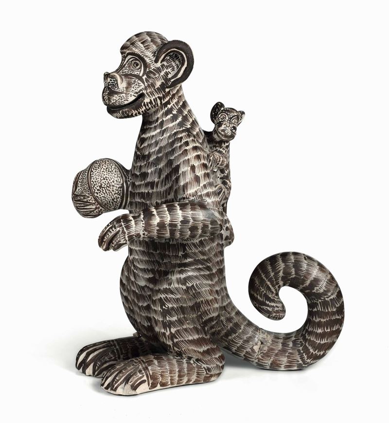 Scimmia in terracotta, Messico  - Auction Italian Mansions - I - Cambi Casa d'Aste