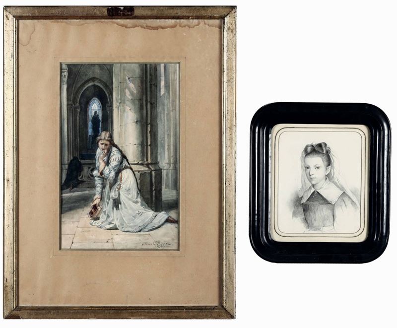 Lionel Royer (1852 - 1926) Figura femminile in un interno, 1874  - Auction Italian Mansions - I - Cambi Casa d'Aste