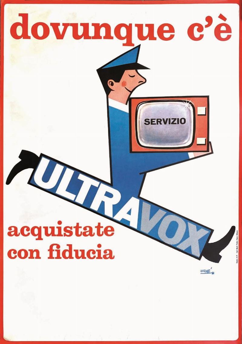 F.Frigerio : F.Frigerio DOVUNQUE C’E’ SERVIZIO ULTRAVOX ACQUISTATE CON FIDUCIA  - Auction Posters | Cambi Time - I - Cambi Casa d'Aste