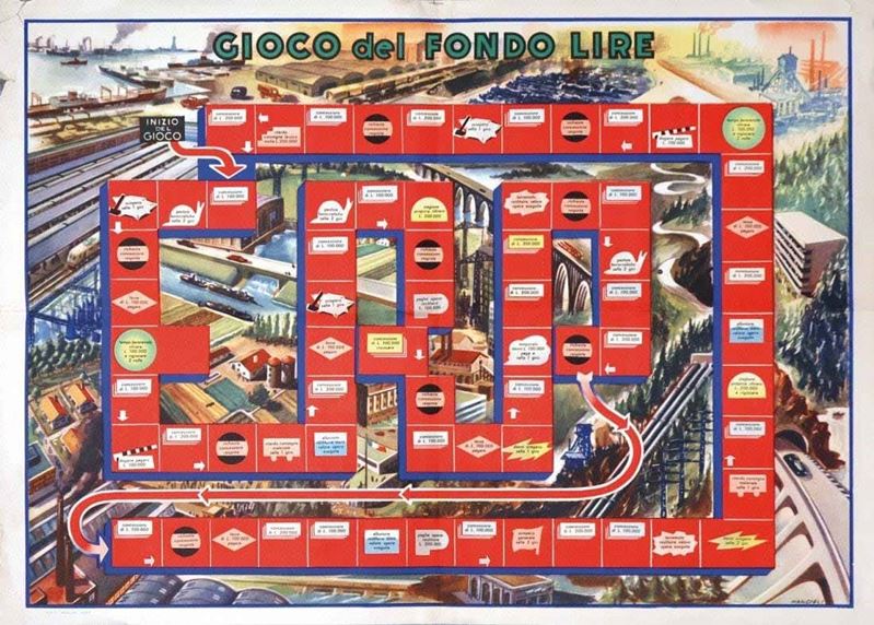 Ottorino Mancioli : Ottorino Mancioli (1908-1990) GIOCO DEL FONDO LIRE  - Asta Manifesti | Cambi Time - I - Cambi Casa d'Aste