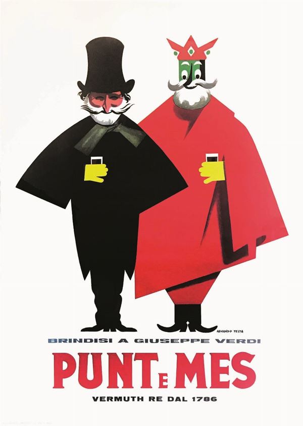 Armando Testa - Armando Testa (1917-1992) PUNT & MES, BRINDISI A GIUSEPPE VERDI