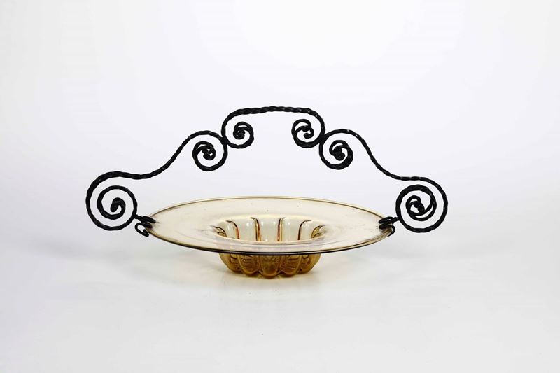 Centrotavola in vetro di Murano con montatura in metallo  - Auction Fine Art January | Cambi Time - Cambi Casa d'Aste