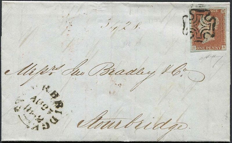1841, GRET BRITAIN, ONE PENNY RED BLUED PAPER.  - Auction Philately - Cambi Casa d'Aste