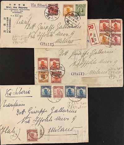 1931/32, China, Three Envelopes From Shanghai To Milano.